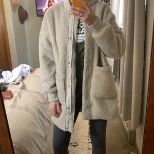 Eddie Bauer cream teddy jacket